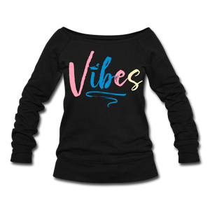 Vibes Women's Wideneck Sweatshirt - black