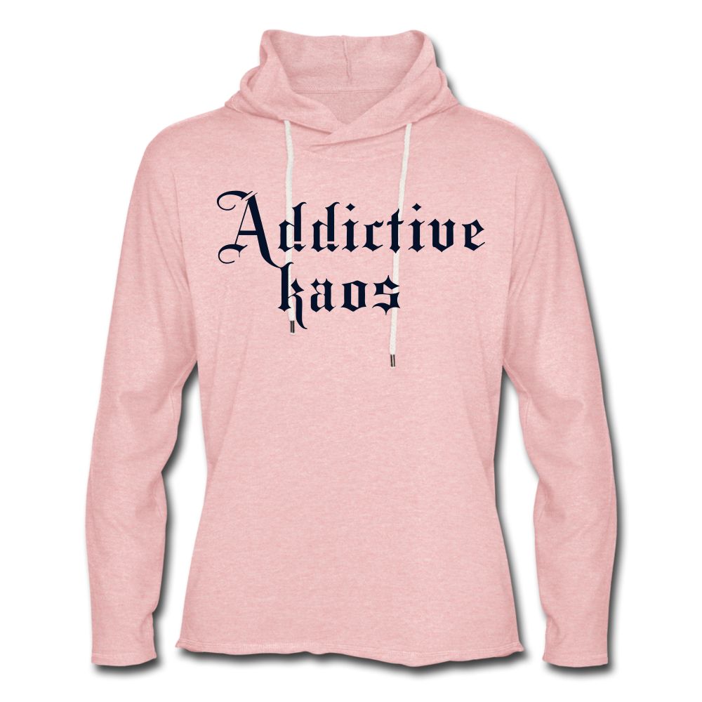 Classic Addictive Kaos Lightweight Terry Hoodie - cream heather pink
