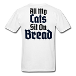 Cats Sit On Bread T-Shirt - white