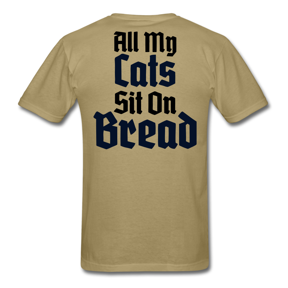 Cats Sit On Bread T-Shirt - khaki