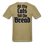 Cats Sit On Bread T-Shirt - khaki