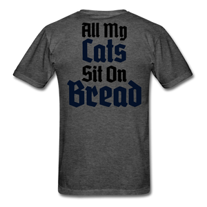 Cats Sit On Bread T-Shirt - heather black