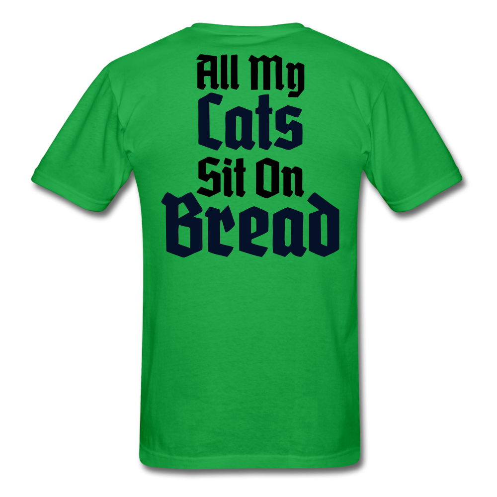 Cats Sit On Bread T-Shirt - bright green