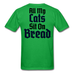 Cats Sit On Bread T-Shirt - bright green