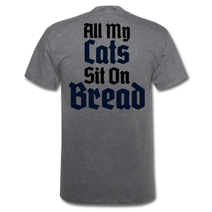 Cats Sit On Bread T-Shirt - mineral charcoal gray