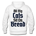 Cats Sit On Bread Heavy Blend Adult Hoodie - white