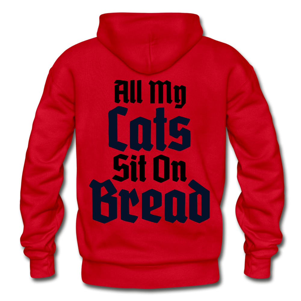 Cats Sit On Bread Heavy Blend Adult Hoodie - red