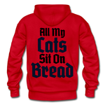 Cats Sit On Bread Heavy Blend Adult Hoodie - red