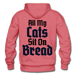 Cats Sit On Bread Heavy Blend Adult Hoodie - heather red
