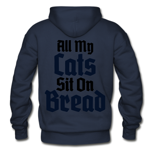 Cats Sit On Bread Heavy Blend Adult Hoodie - navy