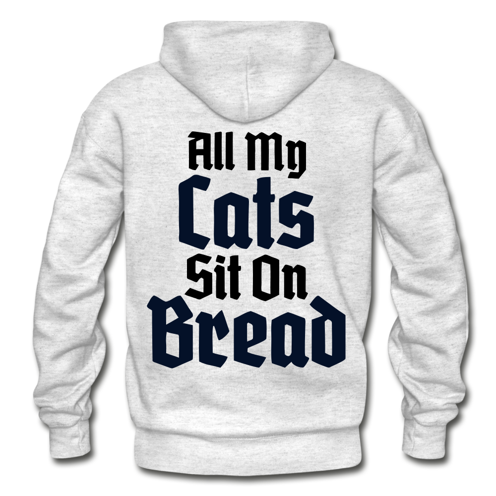 Cats Sit On Bread Heavy Blend Adult Hoodie - light heather gray