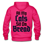 Cats Sit On Bread Heavy Blend Adult Hoodie - fuchsia