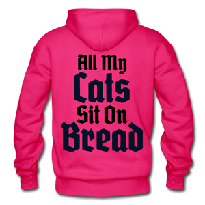 Cats Sit On Bread Heavy Blend Adult Hoodie - fuchsia