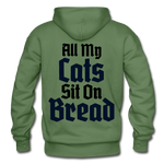 Cats Sit On Bread Heavy Blend Adult Hoodie - military green