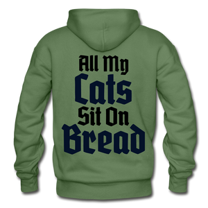 Cats Sit On Bread Heavy Blend Adult Hoodie - military green