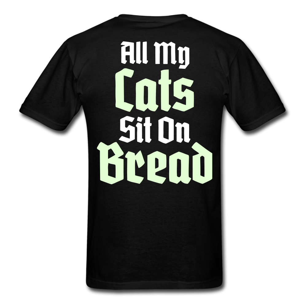 Cats Sit On Bread T-Shirt - black