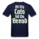 Cats Sit On Bread T-Shirt - navy