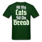 Cats Sit On Bread T-Shirt - forest green