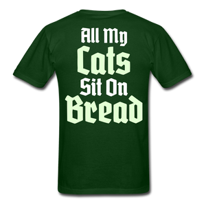 Cats Sit On Bread T-Shirt - forest green