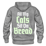 Cats Sit On Bread (Glow) Hoodie - graphite heather