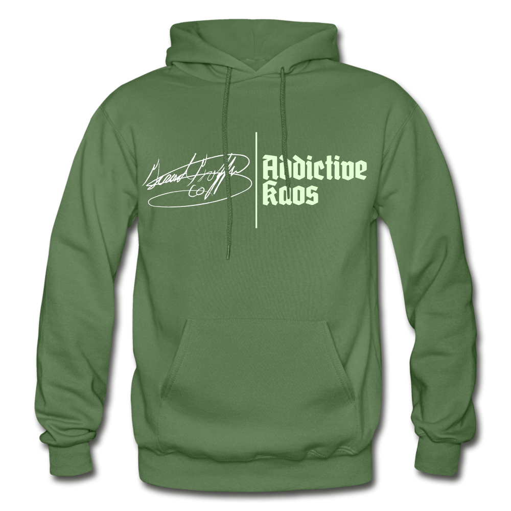 Cats Sit On Bread (Glow) Hoodie - military green
