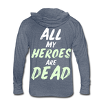 Dead Heroes Tri-Blend Hoodie Shirt - heather blue