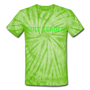 Cult Leader AK Tie Dye T-Shirt - spider lime green