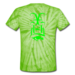 Cult Leader AK Tie Dye T-Shirt - spider lime green