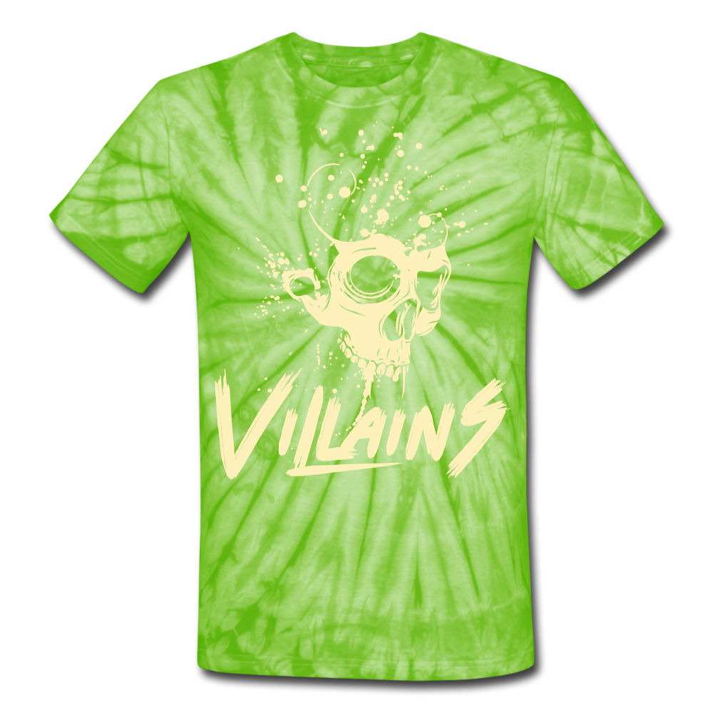 Villains Death Tie Dye T-Shirt - spider lime green