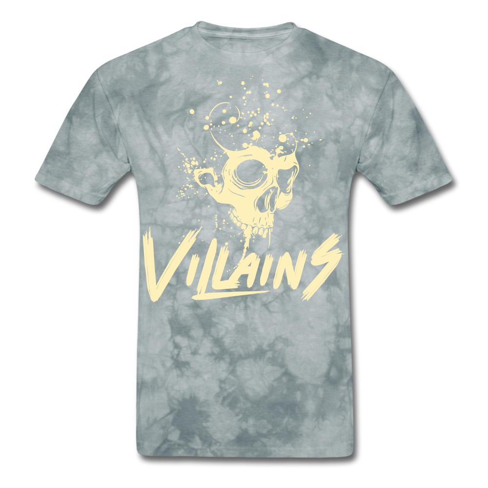 Villains Death T-Shirt - grey tie dye
