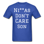 Don't Care  T-Shirt - royal blue