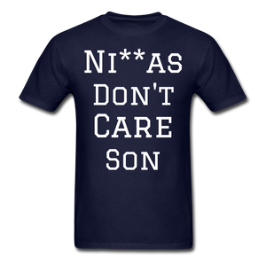 Don't Care  T-Shirt - navy