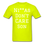 Don't Care  T-Shirt - safety green