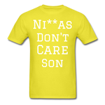 Don't Care  T-Shirt - yellow