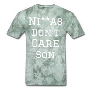 Don't Care  T-Shirt - military green tie dye