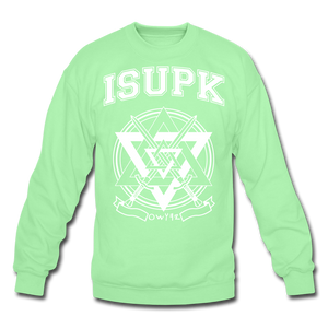 ISUPK Velvet Varsity Crewneck Sweatshirt - lime