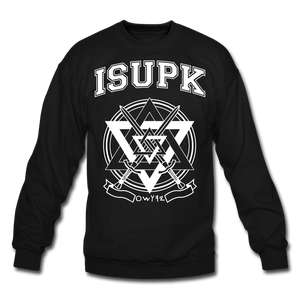 ISUPK Velvet Varsity Crewneck Sweatshirt - black