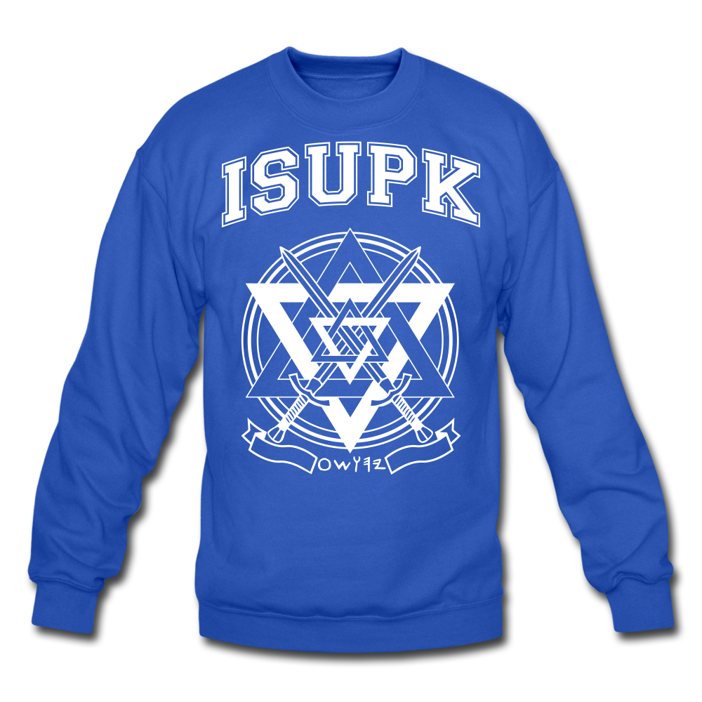 ISUPK Velvet Varsity Crewneck Sweatshirt - royal blue