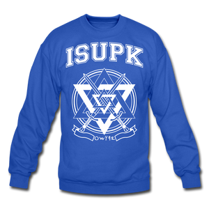 ISUPK Velvet Varsity Crewneck Sweatshirt - royal blue