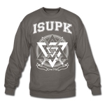 ISUPK Velvet Varsity Crewneck Sweatshirt - asphalt gray