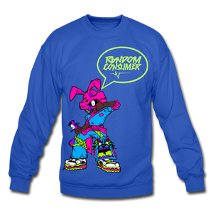 Rabid Rabit (Neon) Crewneck Sweatshirt - royal blue