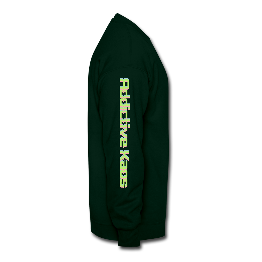 Rabid Rabit (Neon) Crewneck Sweatshirt - forest green