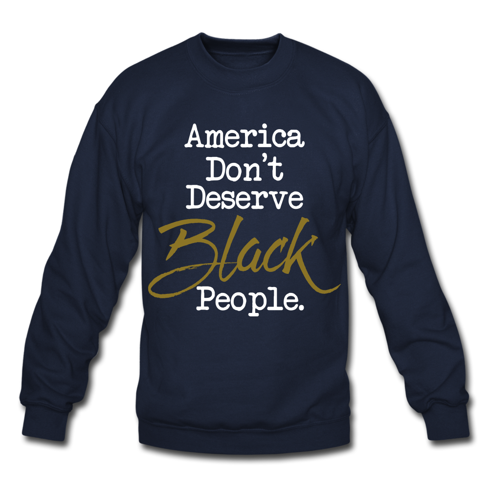 America Don't Crewneck Sweatshirt - navy