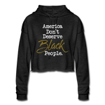 America Don't Cropped Hoodie - deep heather