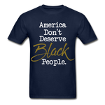 America Don't Cotton Adult T-Shirt - navy