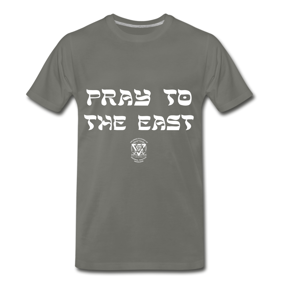 Pray to the East Premium T-Shirt - asphalt gray