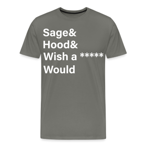 Sage and Hood Premium T-Shirt - asphalt gray