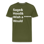 Sage and Hood Premium T-Shirt - olive green