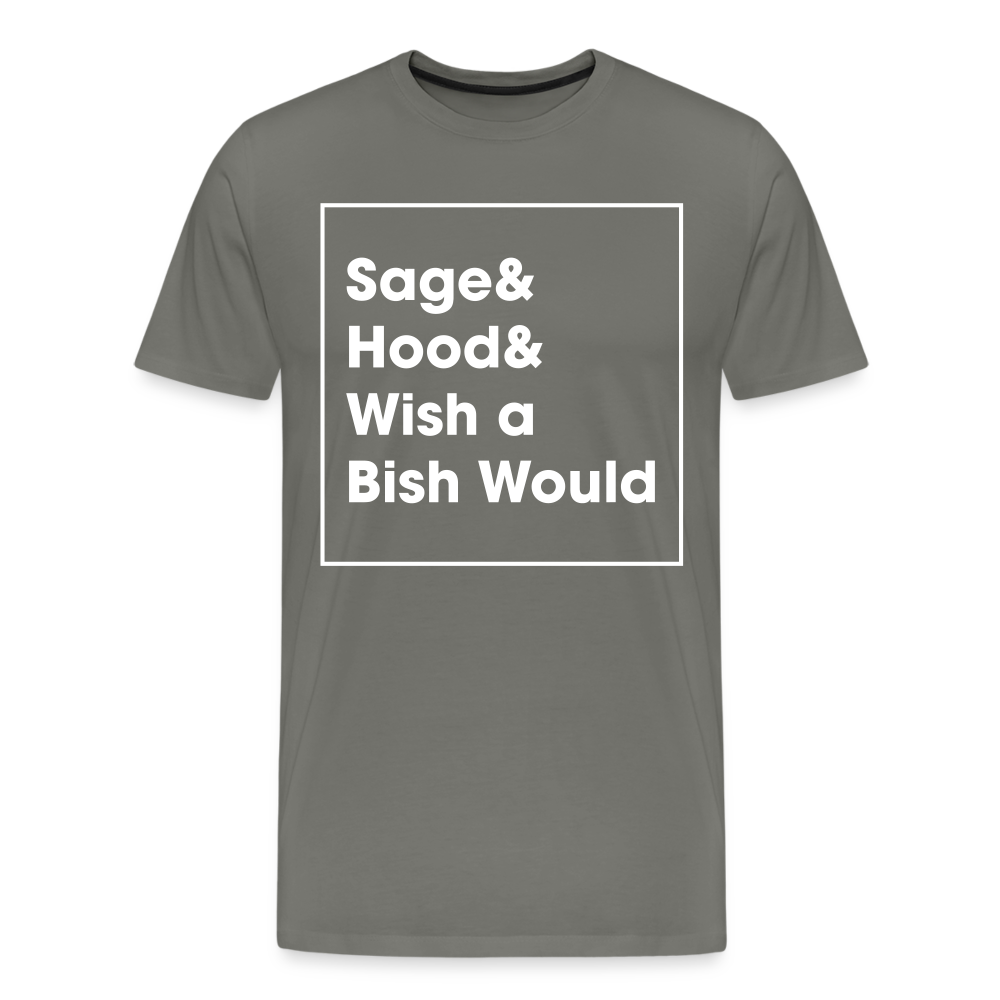 sage and Hood 3 Premium T-Shirt - asphalt gray
